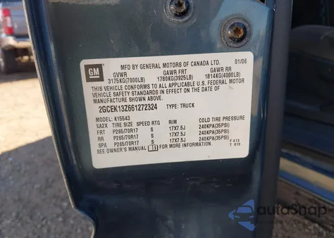 2006 Chevrolet Silverado 1500 Lt2 z USA, uszkodzony, nr VIN 2GCEK13Z661272324